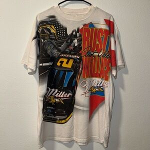 Vintage 90s Rusty Wallace NASCAR Miller AOP T-shirt
